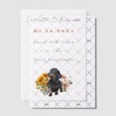 Invitations En Vélin Dachshund Chien et Fleurs sauvages Enregistrer la  (Décalage (Invitation))