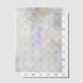 Invitations En Vélin Dahlias blancs avec accents violets et bleus (Décalage (Invitation))