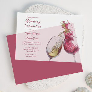 Invitations En Vélin Danse du vin rouge et blanc Mariage vignoble vigne