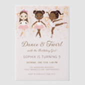 Invitations En Vélin Danse et ballet Twirl Anniversaire (Recto)