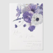 Invitations En Vélin Dark Lilac & Lavender Floral Wedding (Recto)