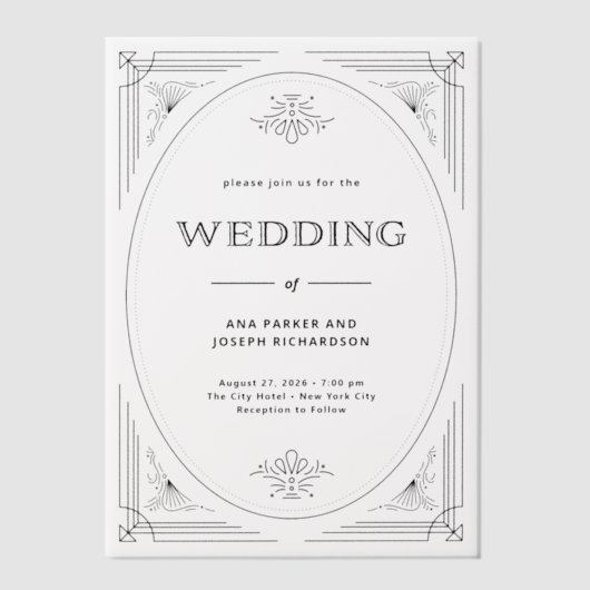 Invitations En Vélin Déco moderne | Mariage élégant (Recto)