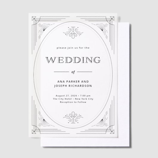 Invitations En Vélin Déco moderne | Mariage élégant (Compenser)