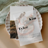 Invitations En Vélin Découpage de mariage de typographie moderne minima