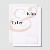 Invitations En Vélin Découpage de mariage de typographie moderne minima (Compenser)