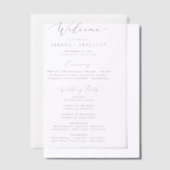 Invitations En Vélin Delicate Calligraphie Luxury Vellum Wedding Progra (Compenser)