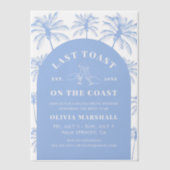 Invitations En Vélin Dernier Toast Sur La Côte Bachelorette Fête (Recto)