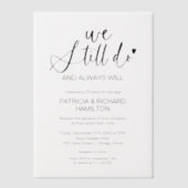 Invitations En Vélin Design Nous Faisons Toujours Mariage Vow Renouvell (Recto)