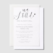Invitations En Vélin Design Nous Faisons Toujours Mariage Vow Renouvell (Compenser)