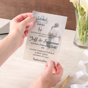 Invitations En Vélin Deux Deviendront Un Mariage Chrétien Photo