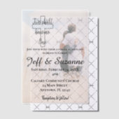 Invitations En Vélin Deux deviennent un Mariage photo chrétien (Décalage (Invitation))