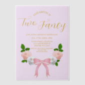 Invitations En Vélin Deux Fancy Bow Floral Anniversaire (Recto)