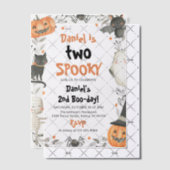 Invitations En Vélin Deux mignonette Éffrayante Halloween Ghost 2e fête (Décalage (Invitation))