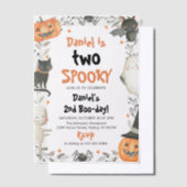Invitations En Vélin Deux mignonette Éffrayante Halloween Ghost 2e fête (Compenser)