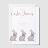 Invitations En Vélin Dîner de Pâques Boulet Rose (Compenser)