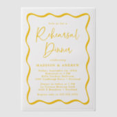 Invitations En Vélin Dîner de répétition de trame jaune moderne (Recto)