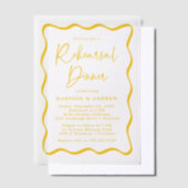 Invitations En Vélin Dîner de répétition de trame jaune moderne (Compenser)