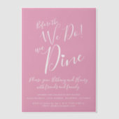 Invitations En Vélin Dîner de répétition mariage rose avant nous (Recto)