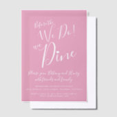 Invitations En Vélin Dîner de répétition mariage rose avant nous (Compenser)