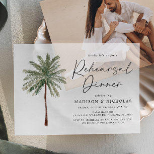 Invitations En Vélin Dîner de répétition minimaliste pour Mariage Palm