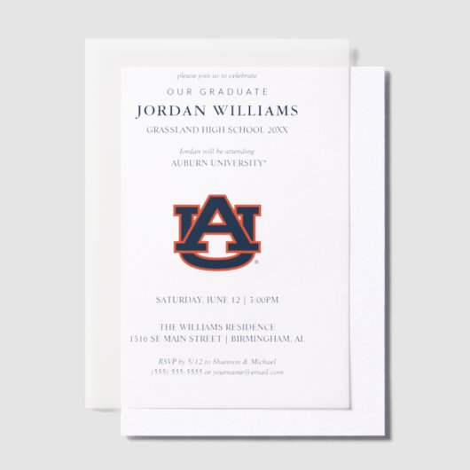Invitations En Vélin Diplôme de l'Université d'Auburn | Auburn Tigers (Compenser)