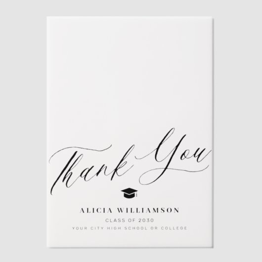 Invitations En Vélin Diplôme de script moderne merci superposition (Recto)