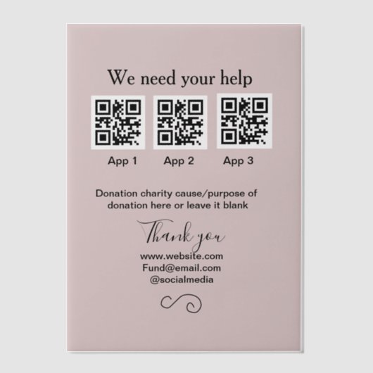Invitations En Vélin Donation Collection conseil pot ajouter votre q r (Recto)