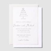 Invitations En Vélin Doodle de gâteau tiré à la main Mariage moderne (Compenser)