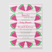 Invitations En Vélin Douce Baby Shower Pastèque (Recto)