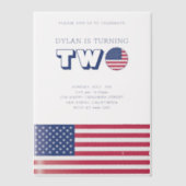 Invitations En Vélin Drapeau américain Anniversaire (Recto)