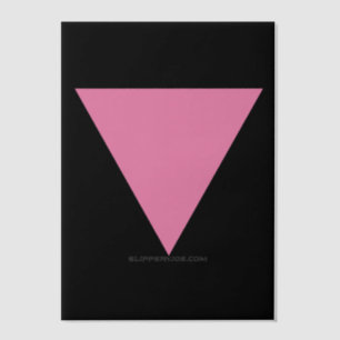 Invitations En Vélin Drapeau triangle rose de SlipperyJoe's symbole ros