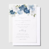 Invitations En Vélin Dusty Blue Floral Mariage botanique (Compenser)