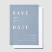 Invitations En Vélin Dusty Blue Minimalist Elegant Photo Enregistrer la (Compenser)