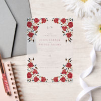 Dusty Elegant Golden Red Rose Mariage