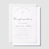 Invitations En Vélin Écriture Calligraphique Simple de Confirmation Tra (Compenser)
