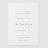 Invitations En Vélin Écriture moderne Mariage élégant (Recto)