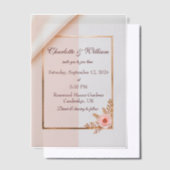 Invitations En Vélin Effets doux violet et gris avec fleurs (Compenser)