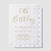 Invitations En Vélin Elégance moderne 60e anniversaire (Décalage (Invitation))