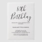 Invitations En Vélin Elégance moderne 80e anniversaire (Recto)