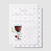 Invitations En Vélin Elégant 50e anniversaire Vin rouge Surprise Annive (Décalage (Invitation))