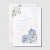 Invitations En Vélin Elégant Baby shower Citrouille Blue Little (Compenser)