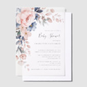 Invitations En Vélin Élégant Baby shower floral rose pâle (Compenser)