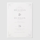 Invitations En Vélin Elegant Black Geometric Borders (Recto)