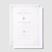 Invitations En Vélin Elegant Black Geometric Borders (Compenser)