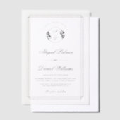 Invitations En Vélin Elegant black, white branch and initials wedding (Compenser)