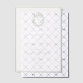 Invitations En Vélin Élégant blanc & Sage Green Crest Mariage Monogramm (Décalage (Invitation))
