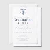 Invitations En Vélin Elégant Blue Médicale Student Graduation Party (Compenser)