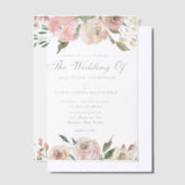 Invitations En Vélin Elégant Blush Pink Ivory Jardin Floral Mariage (Compenser)