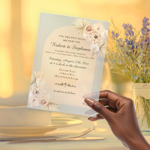 Invitations En Vélin Elégant Boho Spring Peony Mariage chrétien