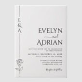 Invitations En Vélin Elegant Botanical Modern Minimalist Wedding (Recto)